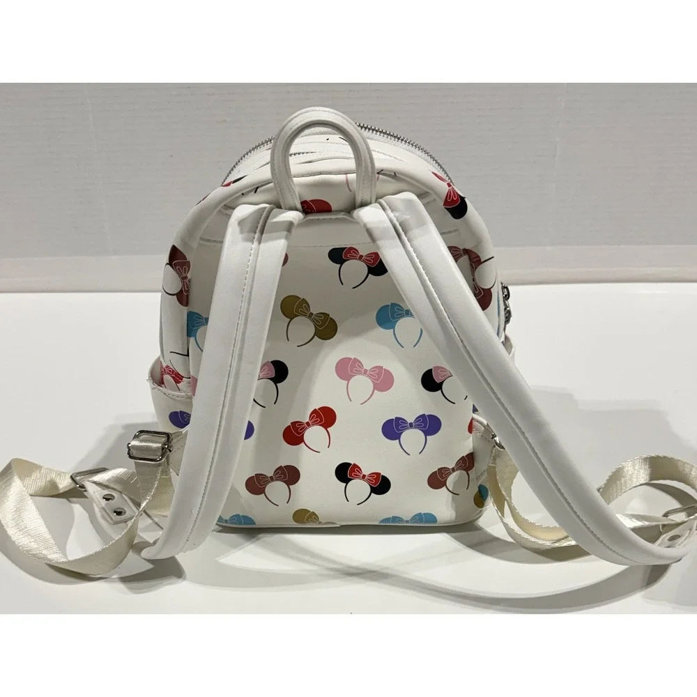 DISNEY PARKS Loungefly‎ Mini Backpack - Minnie Mouse Ears White - Size 10x9